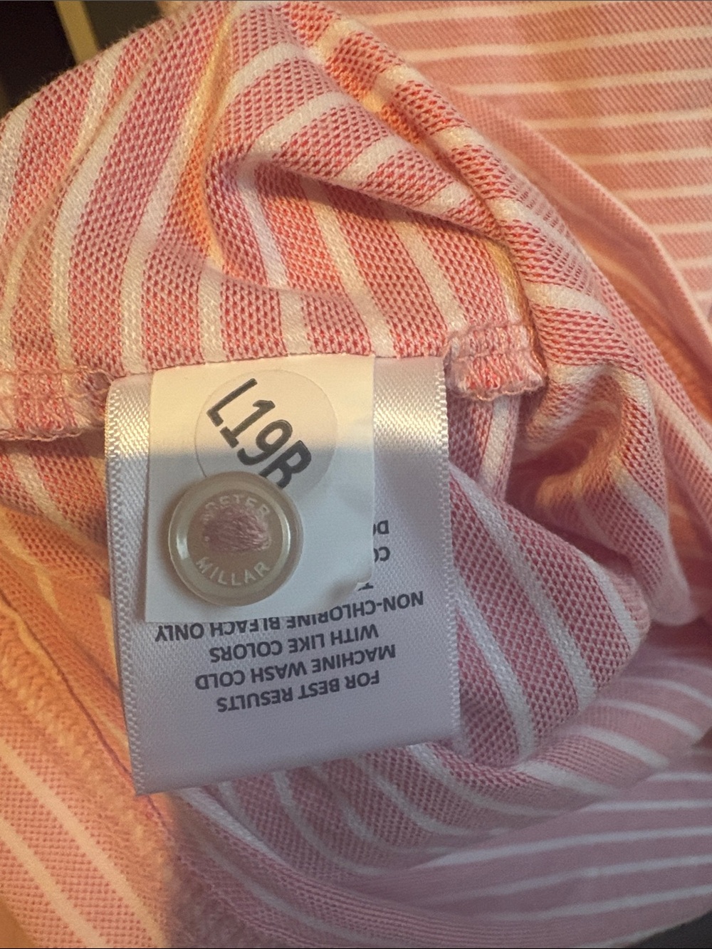 Peter Millar S NYT Men's Pink & White Striped Polo Shirt - Picture 7 of 12